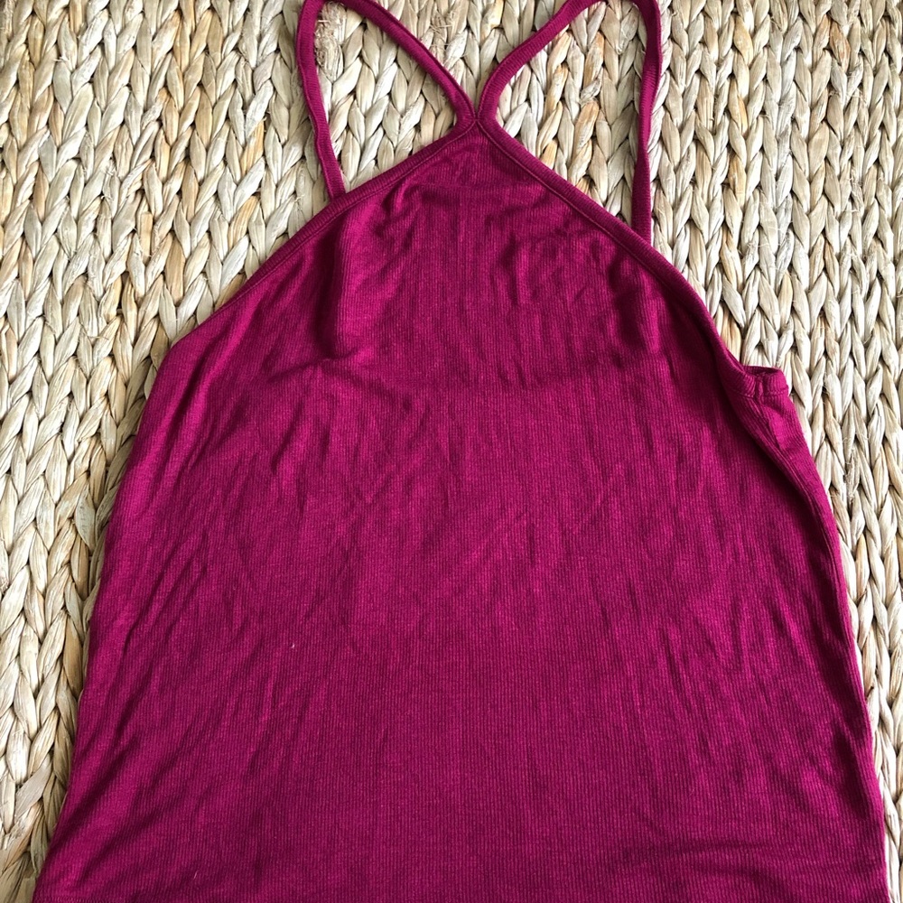 🌴 3/$12 Me to We dark pink, high front tank top